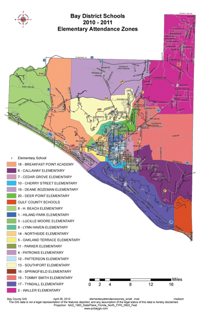 Panama City Florida Elementary School Zone Map