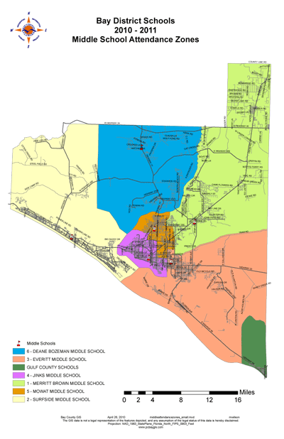 Panama City Florida Middle School Zone Map